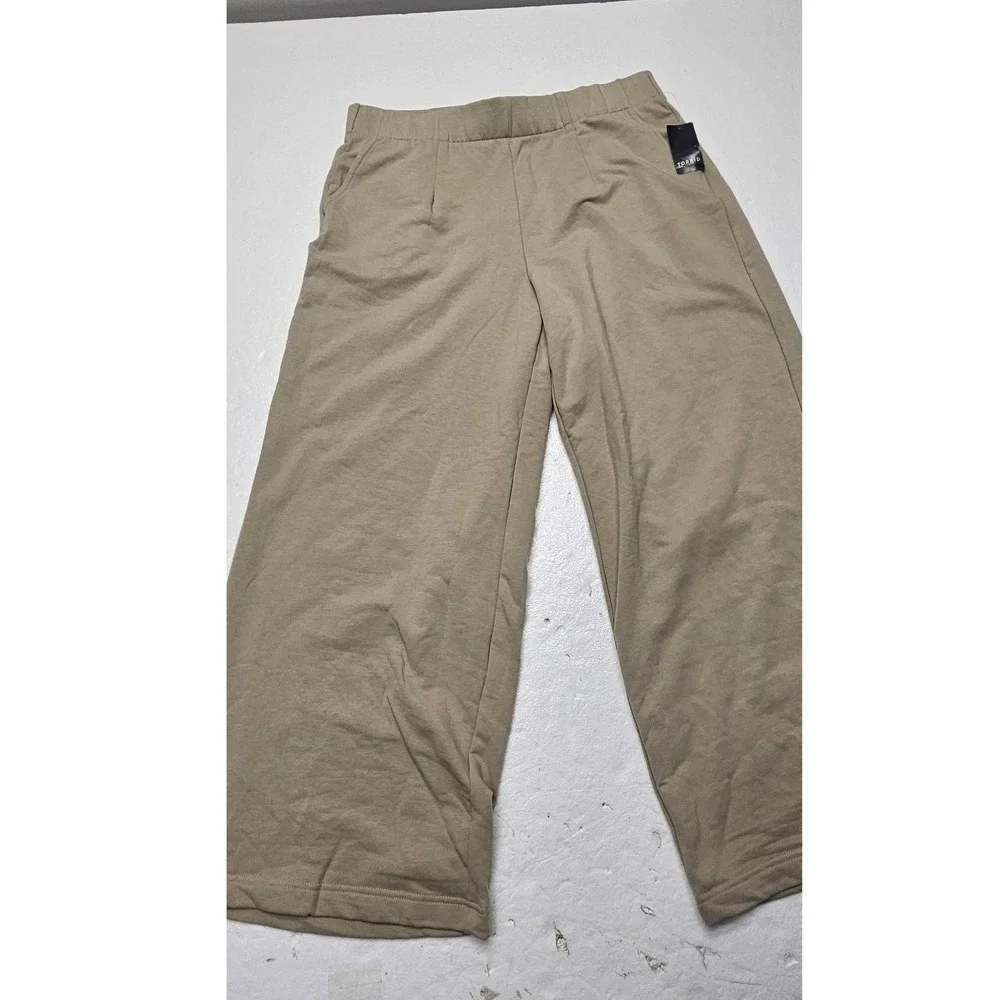Torrid Super Soft Fleece Wide Leg High Rise Pant Khaki Tan Size 1 43030202